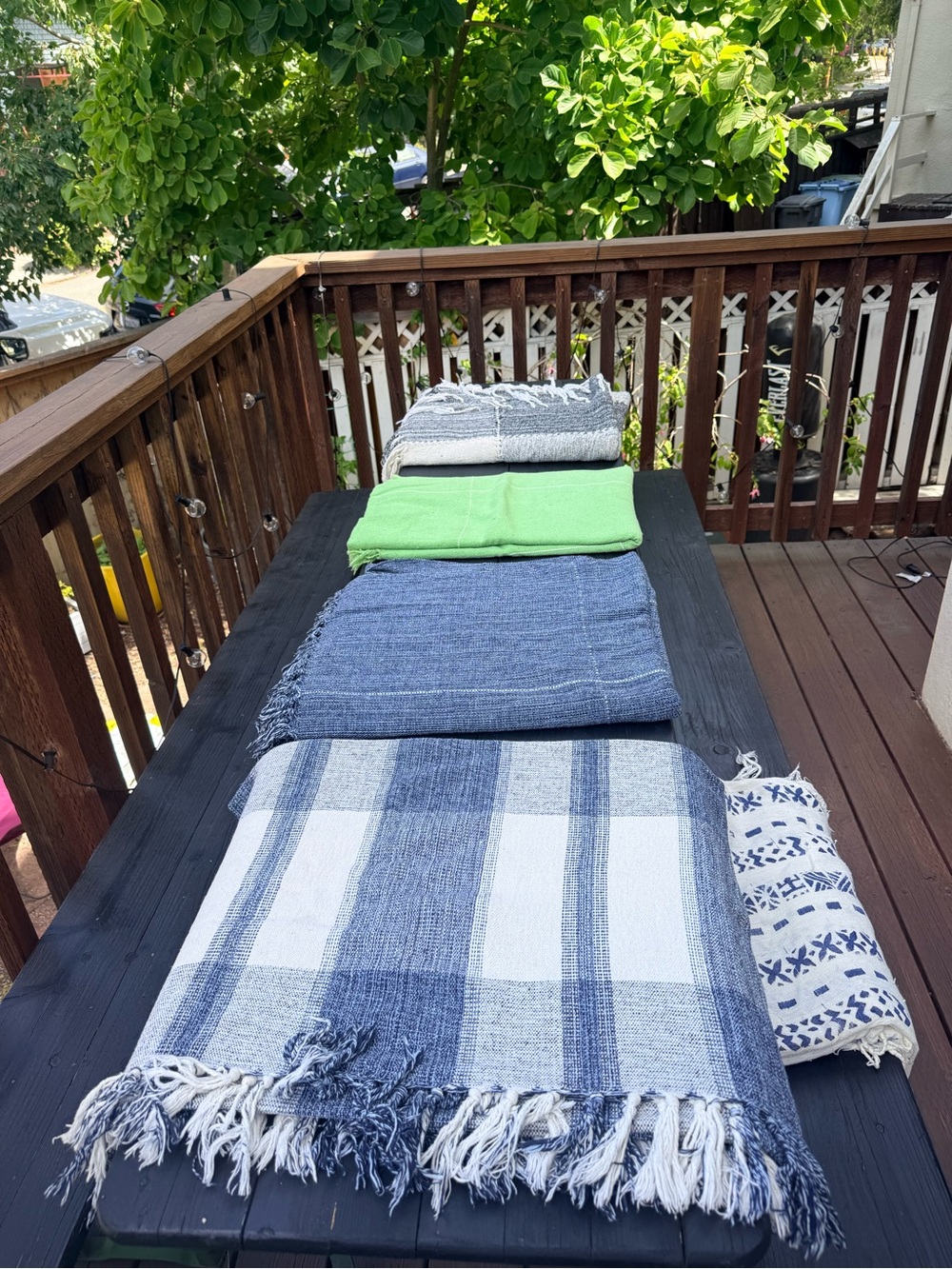 Mixed Throw Blanket Bundle - Blue, Green & Patterned Throws